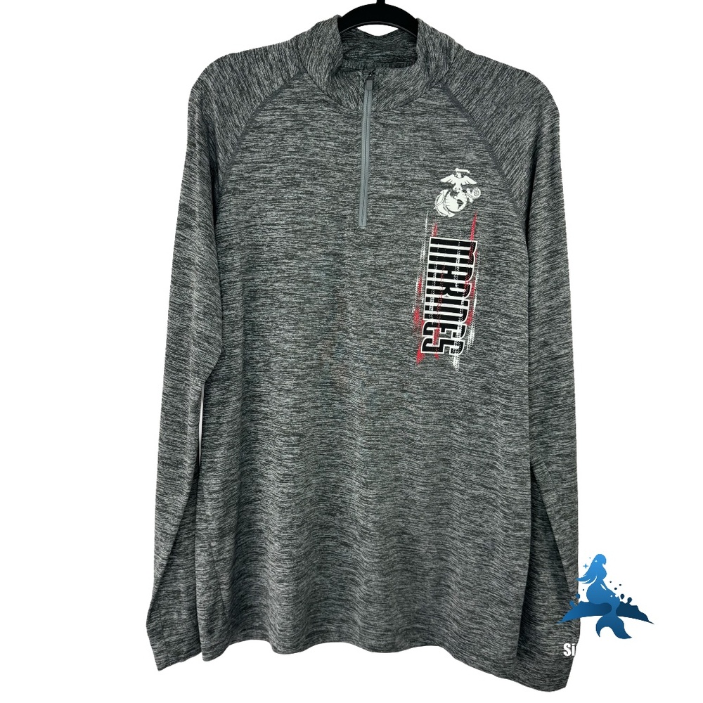 1246 Under Armour HeatGear 1/4 Zip Pullover Marines – Large – Gray Heather